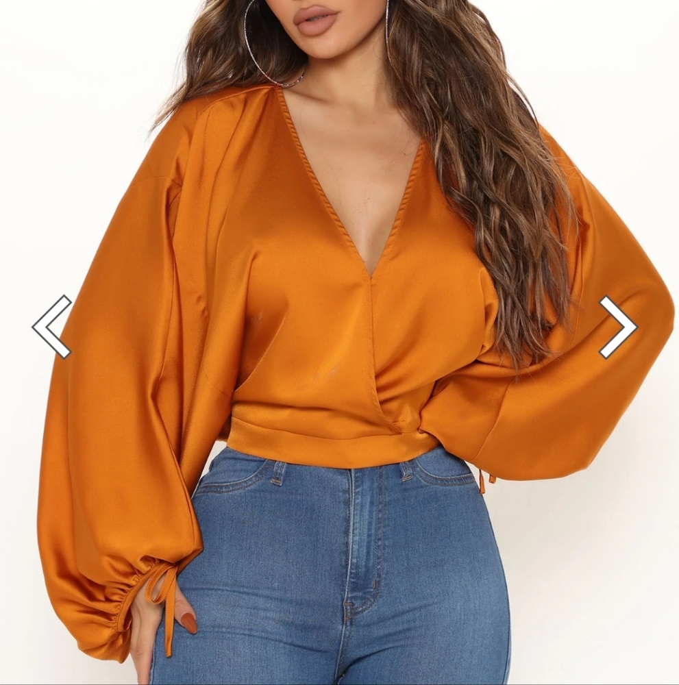 It's Friday Night Surplice Blouse - Mustard
